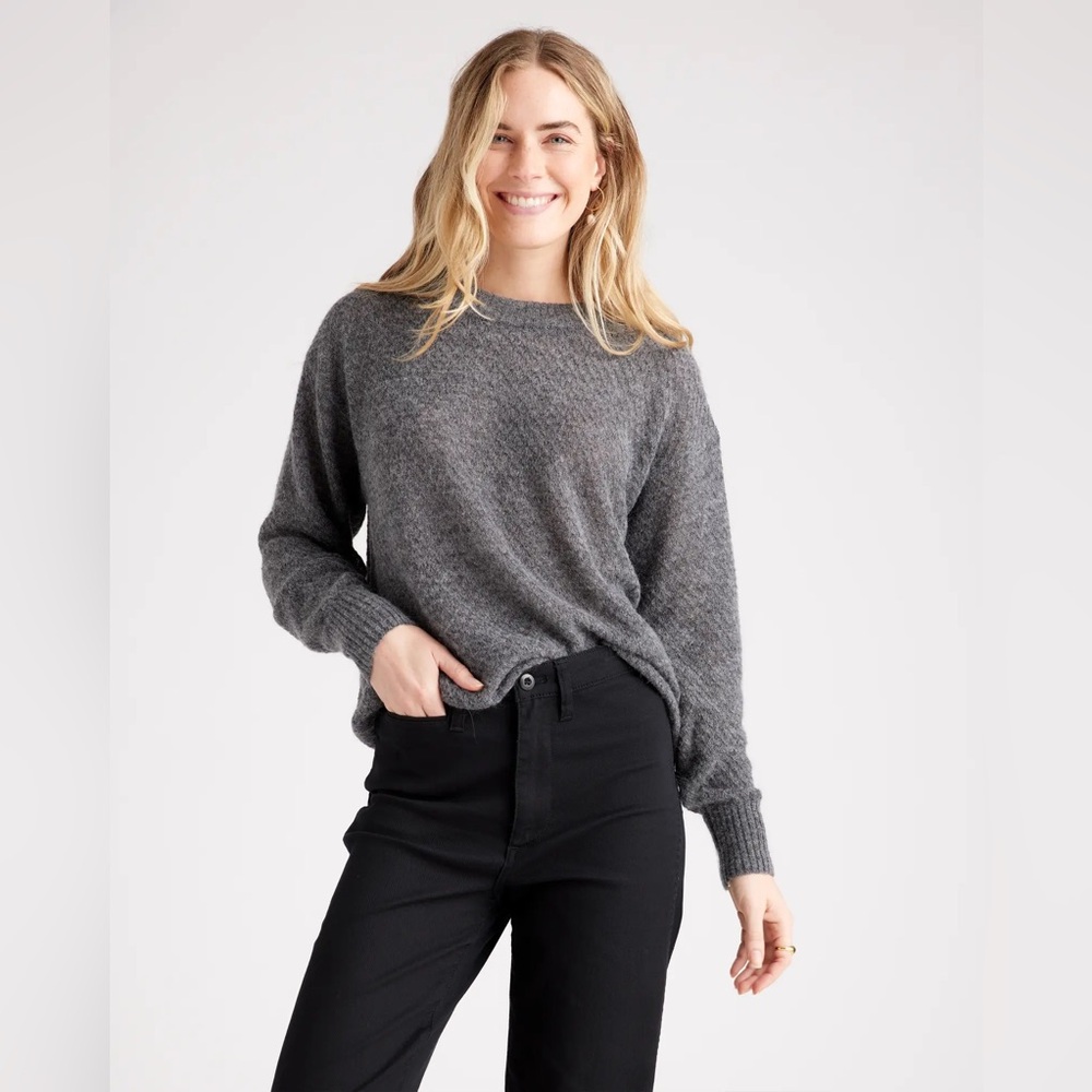 Quince Charcoal Crew Neck Sweater
